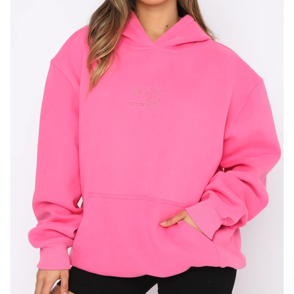Pink White Fox Hoodie
